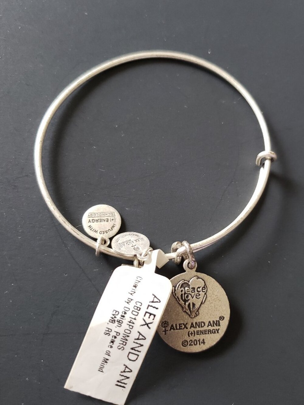 Alex & Ani Silver Create Peace of Mind Bangle 713 - Picture 3 of 3